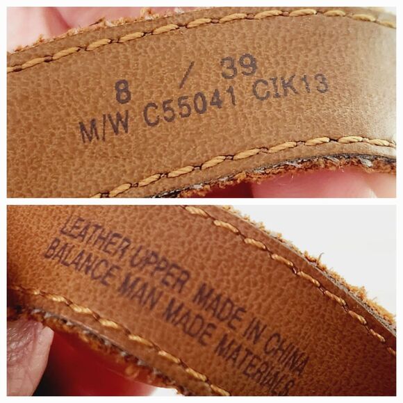 Born B.O.C. Strappy Wedge Sandal Women's Sz 8M Brown Leather Boho Cottagecore - Picture 6 of 11